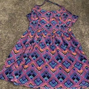 Aeropostale Medium Tribal Print Open Back Dress
